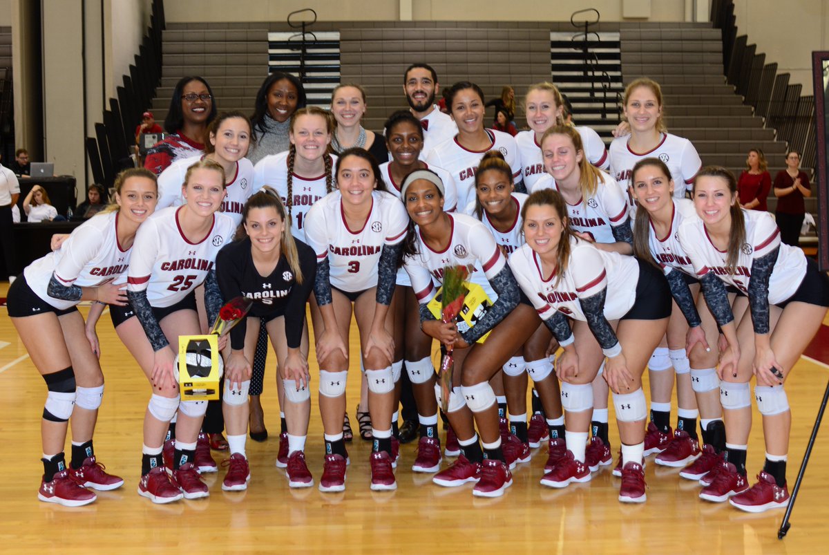 GamecockVolley's tweet photo. It didn't go our way tonight, but thank you to all the #Gamecocks who came out to support us not just tonight, but all season long. We'll see you back in 2018. #ForeverToThee https://t.co/2HTZ0RDiR9