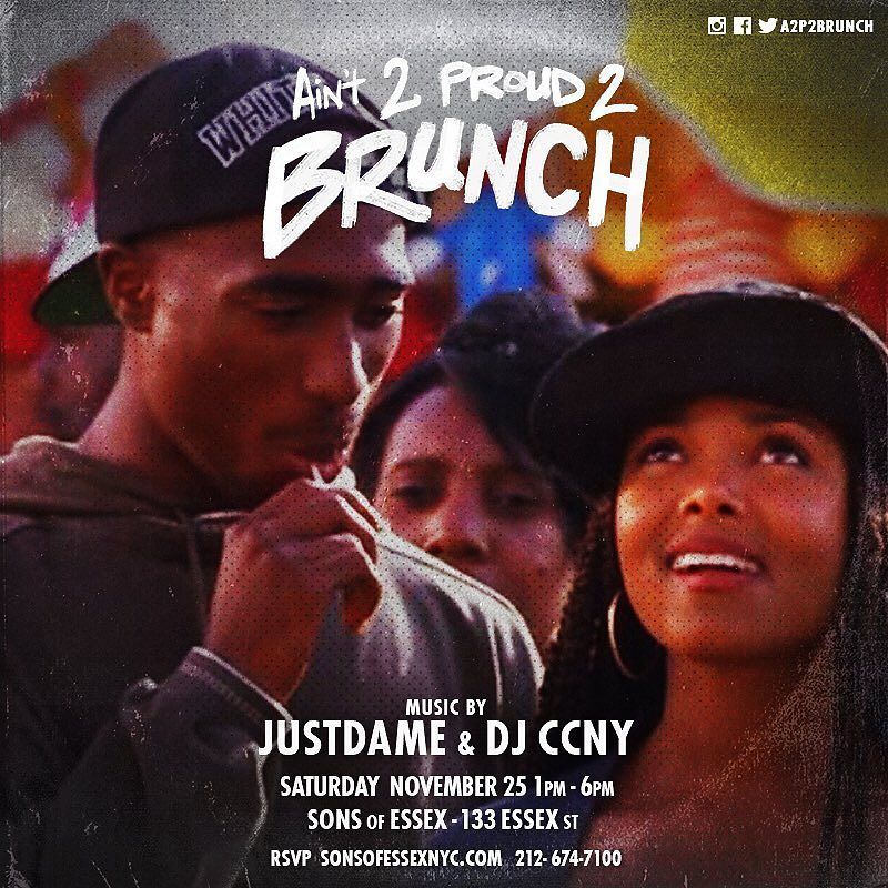 A2P2BRUNCH's tweet photo. Oooooo itโs @iamjustdame and @djccny coming at you tomorrow to complete your Thanksgiving weekend #A2P2B https://t.co/L58iinx8h9 https://t.co/3DEoam8XSO