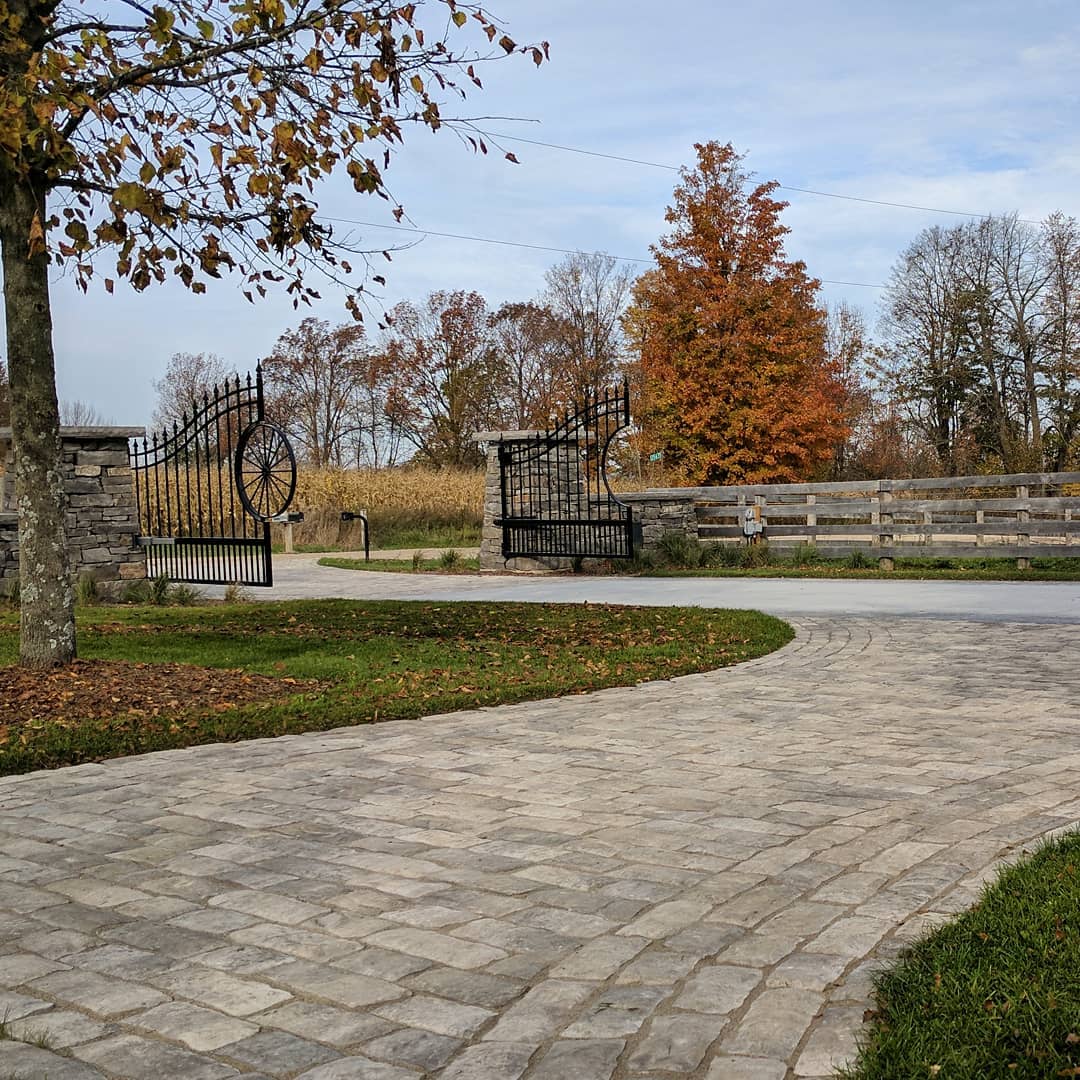 Rustic Ranch Entrance #neerhoflandscapes <a href="/Permacon/">Permacon</a> @UCStone