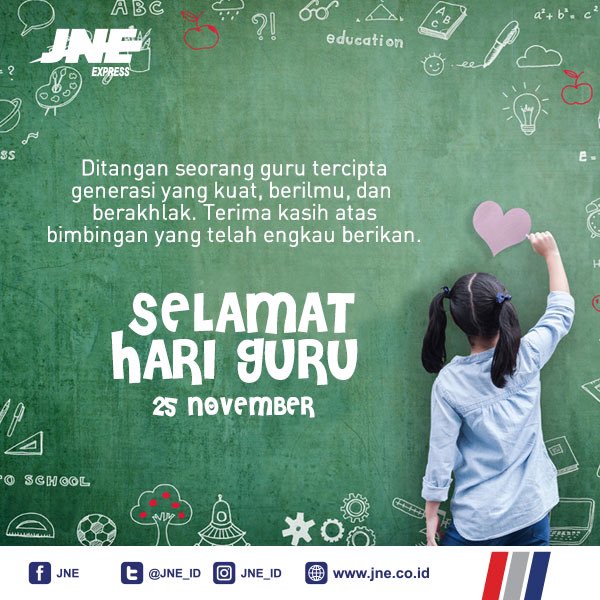 Engkau bagaikan lilin yang selalu menerangi setiap kegelapan, semoga setiap peluh lelahmu melahirkan generasi tangguh dan berjiwa negarawan.
•
Selamat Hari Guru
•
•
•
#JNE
#ConnectingHappiness
#HUTJNE27
#JNEmewarnaiIndonesia
#HariGuru