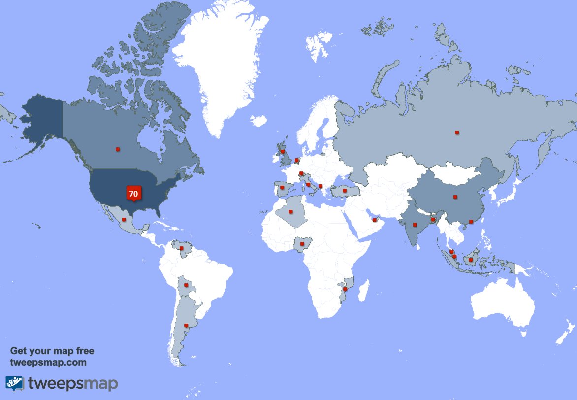 TPA_OK's tweet photo. My followers live in USA (66%), Canada(7%)... Get your map: https://t.co/XTM8D5NwAs https://t.co/CXHbKfTOmY