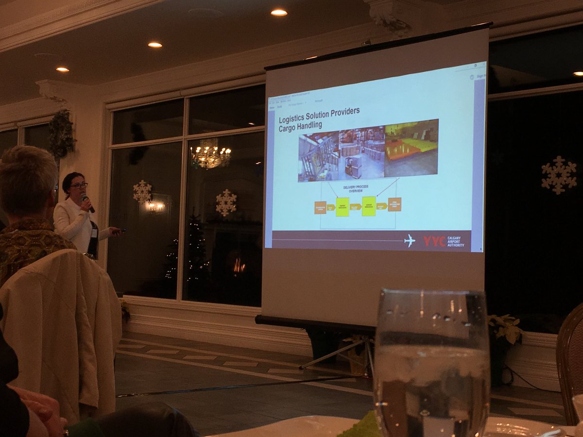 kjwburf's tweet photo. Cindy Brown, Manager of Air Service Development for @FlyYYC, discusses the transport of live animals and specialized cargo at the @Van_Horne Women in Supply Chain event. #wisc17 #amta2017 https://t.co/7Fdk8jKtcq