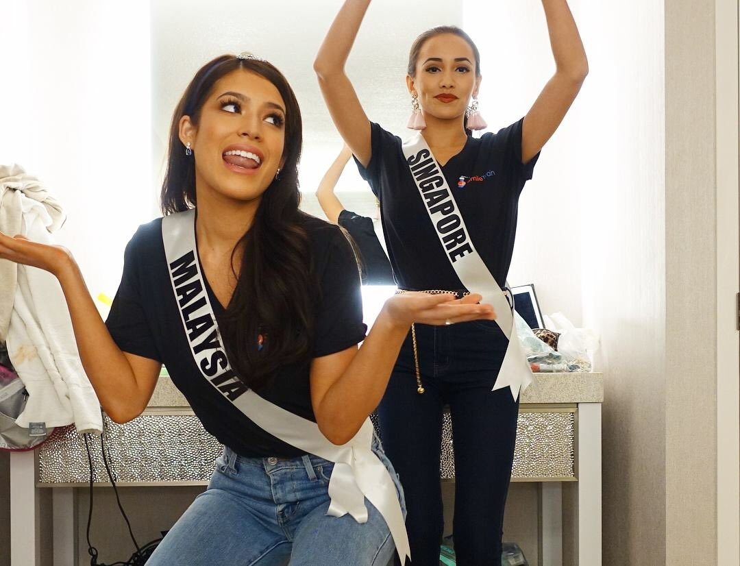 leonold's tweet photo. The roommate. #MissUniverse #Malaysia #Singapore best of luck to both of them. https://t.co/QU8hc2UdKw