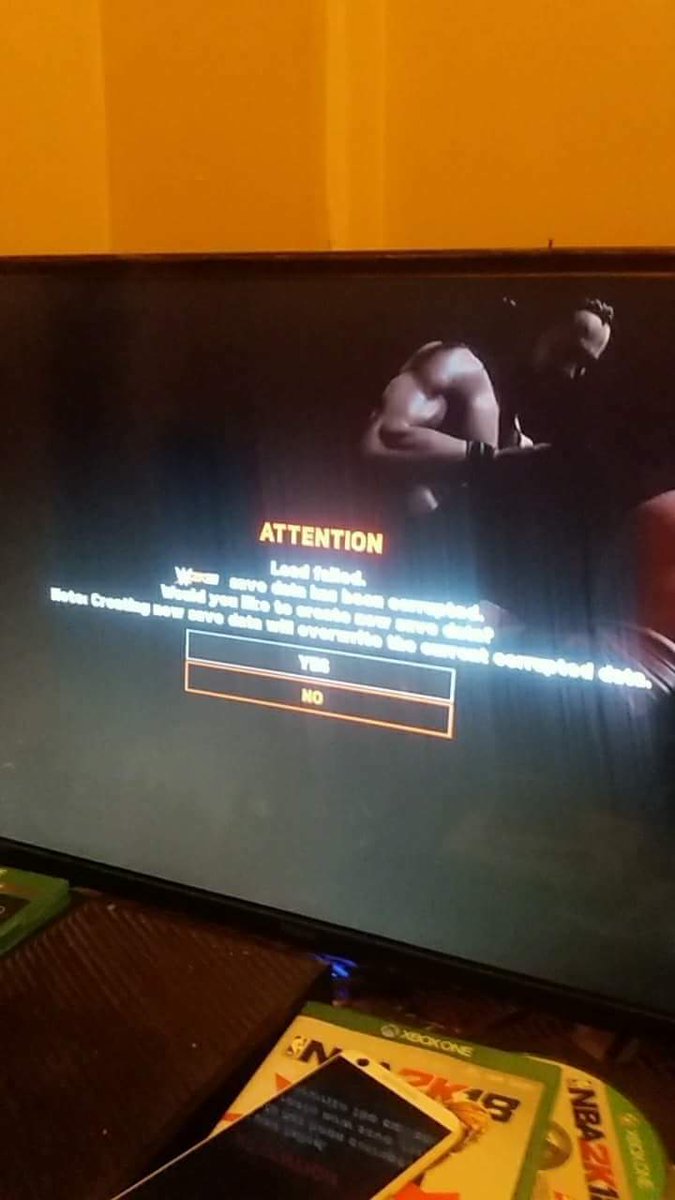 AQUIZE30's tweet photo. @WWE2K18_ I have a big problem with my WWE 2K18 please help me https://t.co/DX5vtJF0qz