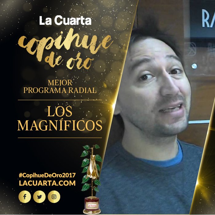 InformacionesCL's tweet photo. 📻AHORA: #CopihueDeOro2017 "Los Magníficos" de @RadioActivaFm se lleva el galardón en la categoría a Mejor Programa Radial. #asteguau! https://t.co/XSMM3DzaZ7