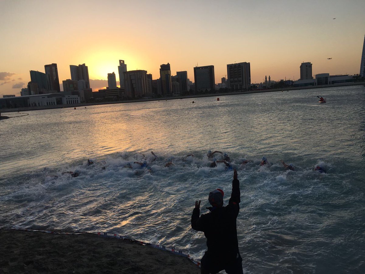 IRONMANLive's tweet photo. Men's and women's pro race is on #IM703Bahrain https://t.co/cnut9rVZgT
