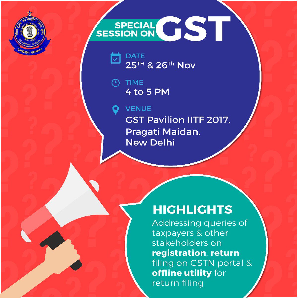special-gst-session-by-cbec-to-address-taxpayers-queries-gstindiaco