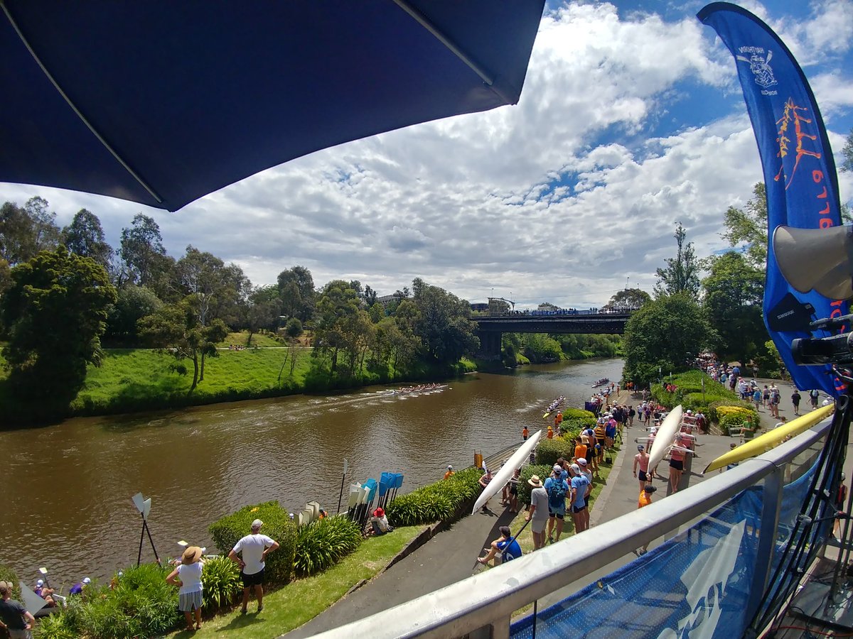 Coxmate's tweet photo. The view from Hawthorn Rowing Club at the finish line of the @headoftheyarra https://t.co/1q4JtEPA2s