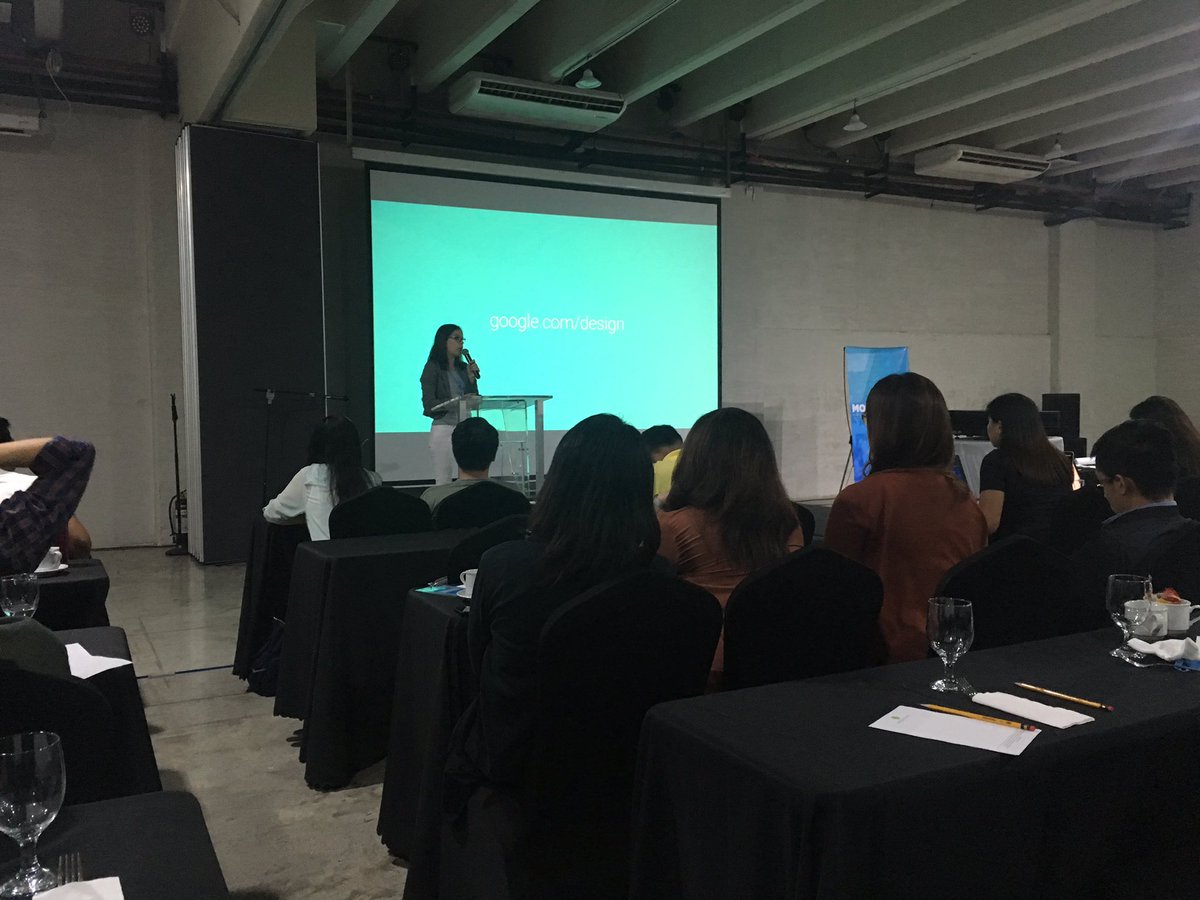 MamasGM's tweet photo. @DeniseLuchangco #morcon2017 @SEOOrgPh @TrueLogicPH The best example of consistent design = Google's design philosophy of Material Design https://t.co/5pQdjTgq2E