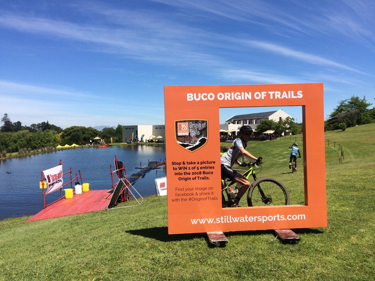 OriginOfTrails's tweet photo. Before crossing the Monte-Marie floating bridge riders are stopping for a selfie where they can win 1 of 5 entries into next year's #OriginofTrails https://t.co/j3nFMj1IqD