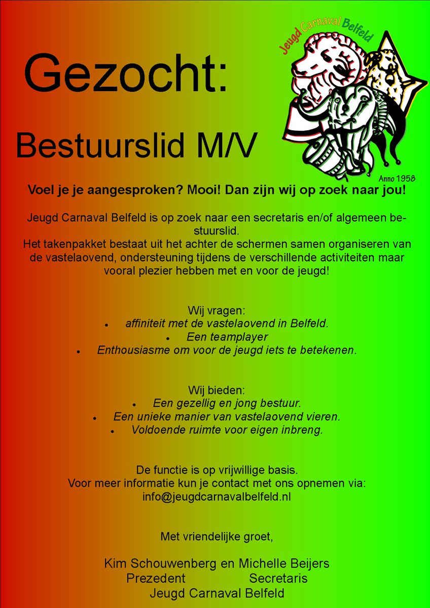 Bestuurslid gezocht!