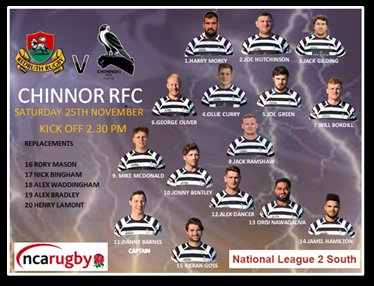 ChinnorRFCThame's tweet photo. One overnight change for @ChinnorRugby on the waya trip to @RedruthRugby in @Nat2RugbySouth today. Joe Hutchinson comes in at 2. Pretty fresh down here in Cornwall!!!! https://t.co/iZ8qDVYzzh