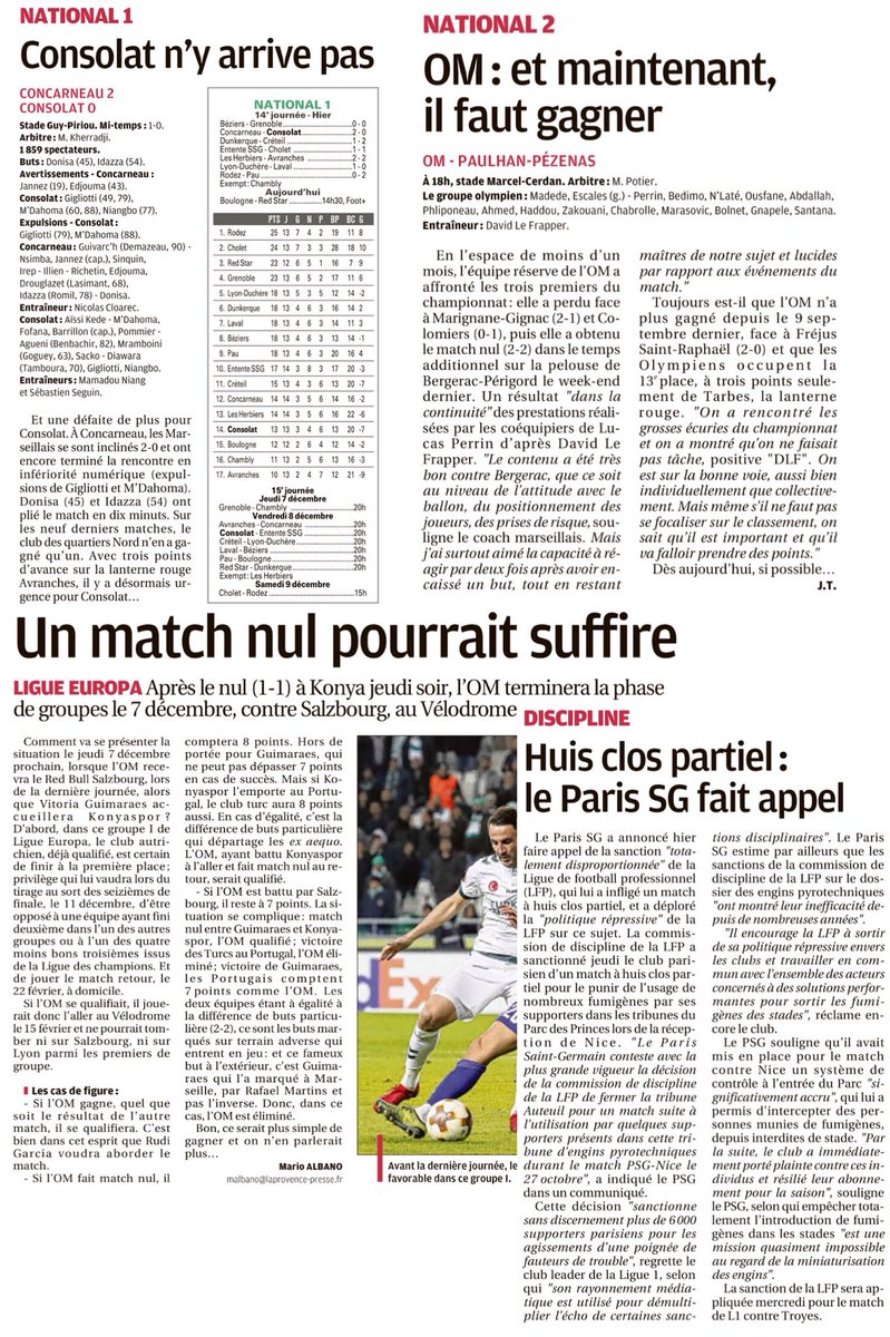 TeixCap's tweet photo. 🗞Extraits ➡️ Pas grand chose ...😢
#KONOM #Consolat #OMN2 
[LaProvence, L'Équipe, LeParisien ..]
#TeamOM #OMEAG #OM https://t.co/ZzU23TOffS