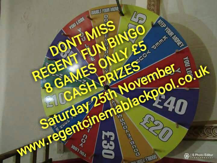 regentcinemabp's tweet photo. @dawnmarylewis @Blackpoolextra @linda_broadbent @AndrewNoble16 @CliftonHospital @Davidrafferty9 @StAnnesTweetUp @imoxham @LaviniaRBuckley @Princesschiappe @BlackpoolHosp @DavidKay15 @AlmaMStewart @Bex_Ferguson @schofields271 @jacquimorley @BlueSkiesFund @regentcinemabp Fun Bingo here in The Regent Blackpool FY13NY Tonight.
https://t.co/g8gx6o8yTF
Hosted by Mr Vicky La Plume. Doors open 19.00 Games start 19.30.
#TheRegent #Blackpool #Lancashire #Fyldecoast #Bingo #FunBingo #CashPrizes #SpinTheWheel #OpenTheBox https://t.co/iB76IYfn7R