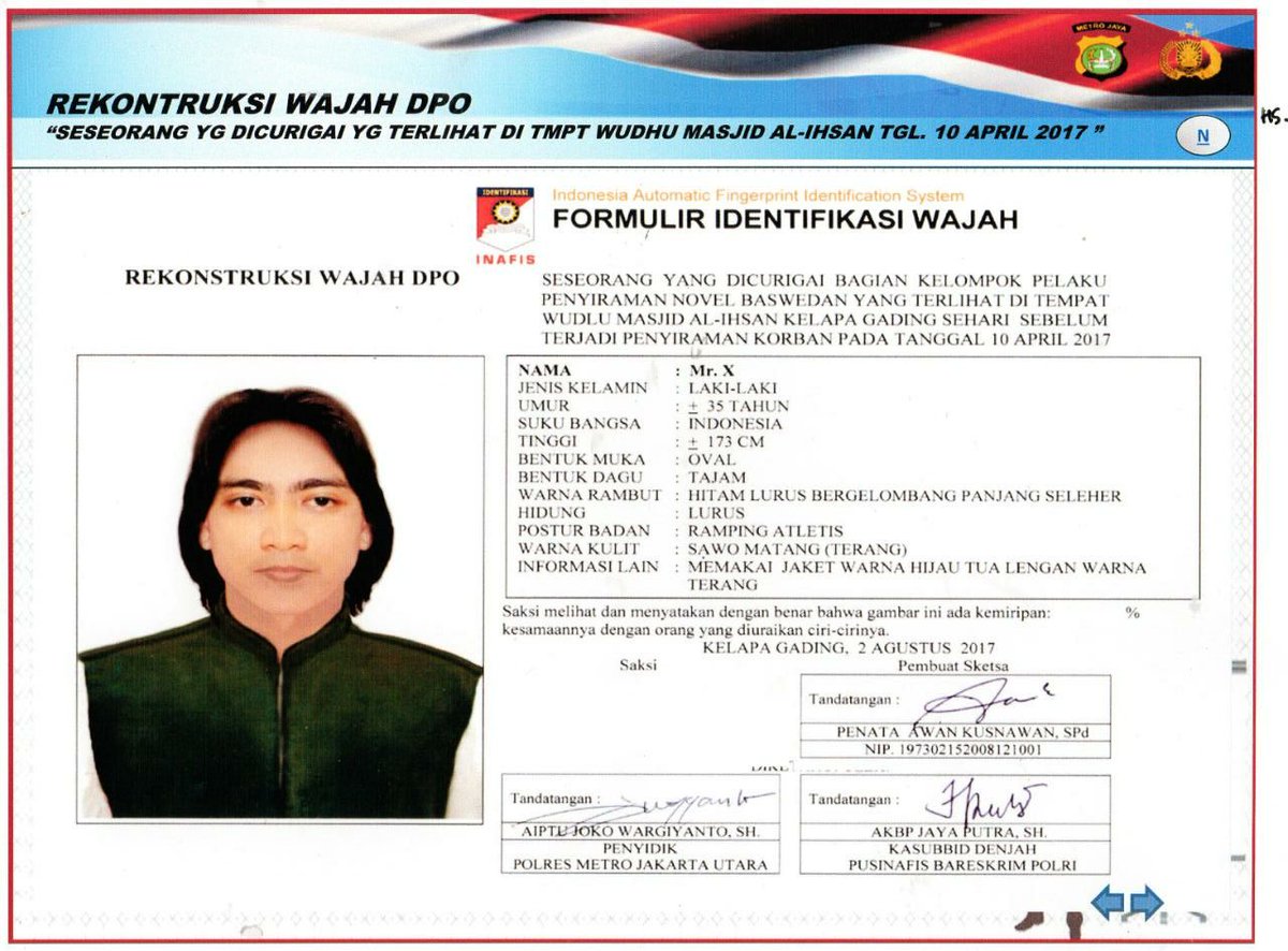 TMCPoldaMetro's tweet photo. 12.04 DPO diduga pelaku penyiraman penyidik KPK Novel Baswedan, apabila melihat silahkan  melaporkan Ke Kantor Polisi terdekat. https://t.co/olaegw9MBL