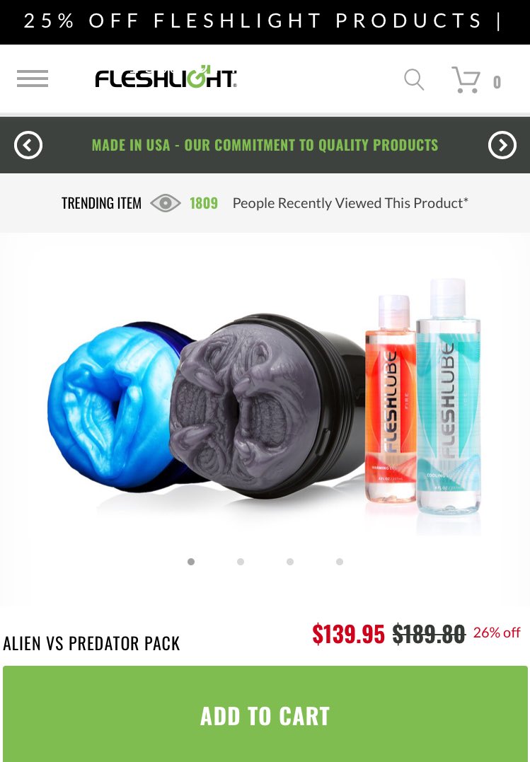 Happy Black Friday to the 1,800 people recently looking for 26% off this Alien vs. Predator Fleshlight combo pack