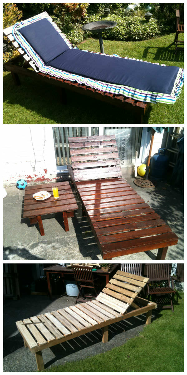 iRecyclart's tweet image. Sun Lounger &amp;amp; Small Table From Discarded Pallets : bit.ly/2A3qmeF - #Garden #Outdoor #PalletChair #PalletLounge #RecyclingWoodPallets