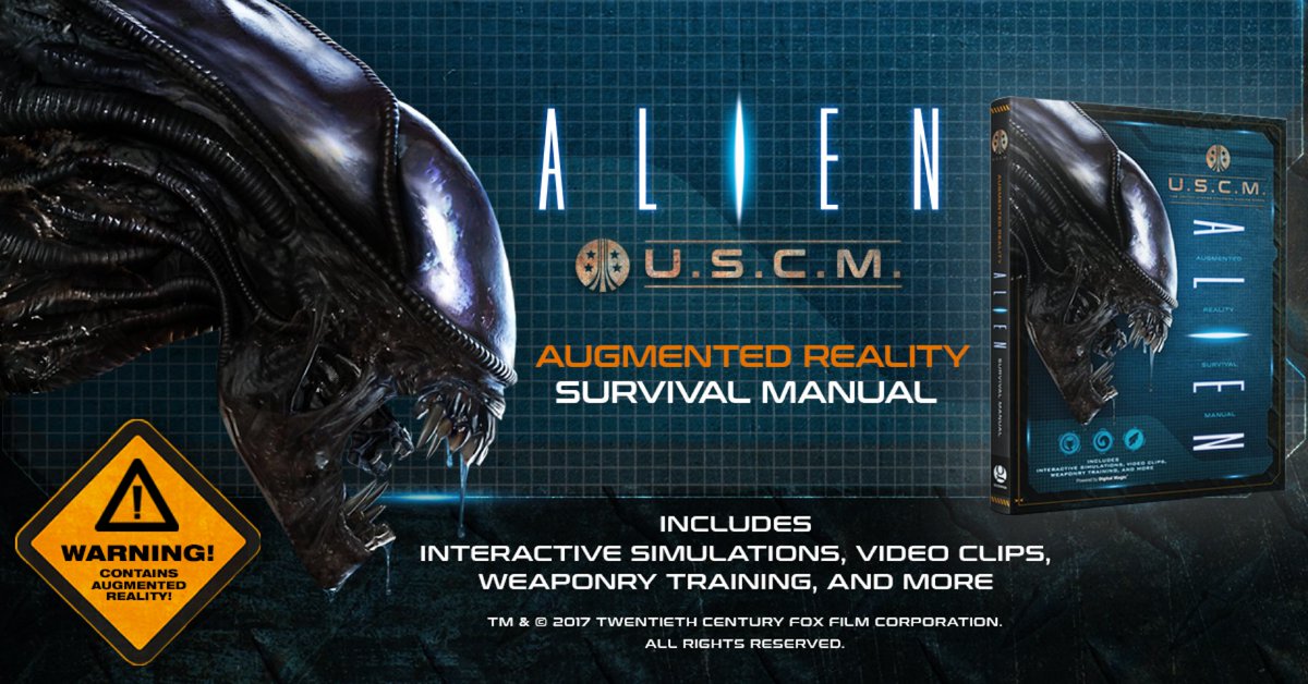 AlienAnthology's tweet photo. Learn to protect mankind against Xenomorphs and become the ultimate Colonial Marine! https://t.co/ZaaIBdUgrA #AlienAR https://t.co/OMSF2RDV2s