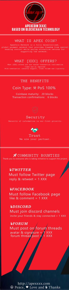 dev_xxx's tweet photo. 🚀ApexCoin ☮ Peace, ♥ Love and ✌ Thanks
Thank you to everyone who is taking initiative to support the project.
https://t.co/KLTTYgPxAm
https://t.co/GvsC9XVb4U
https://t.co/vtJUqz1udi
https://t.co/QR75OtOS0C
https://t.co/tECKVMq74j
dev@apexxxx.com https://t.co/HXhvRD9nZE