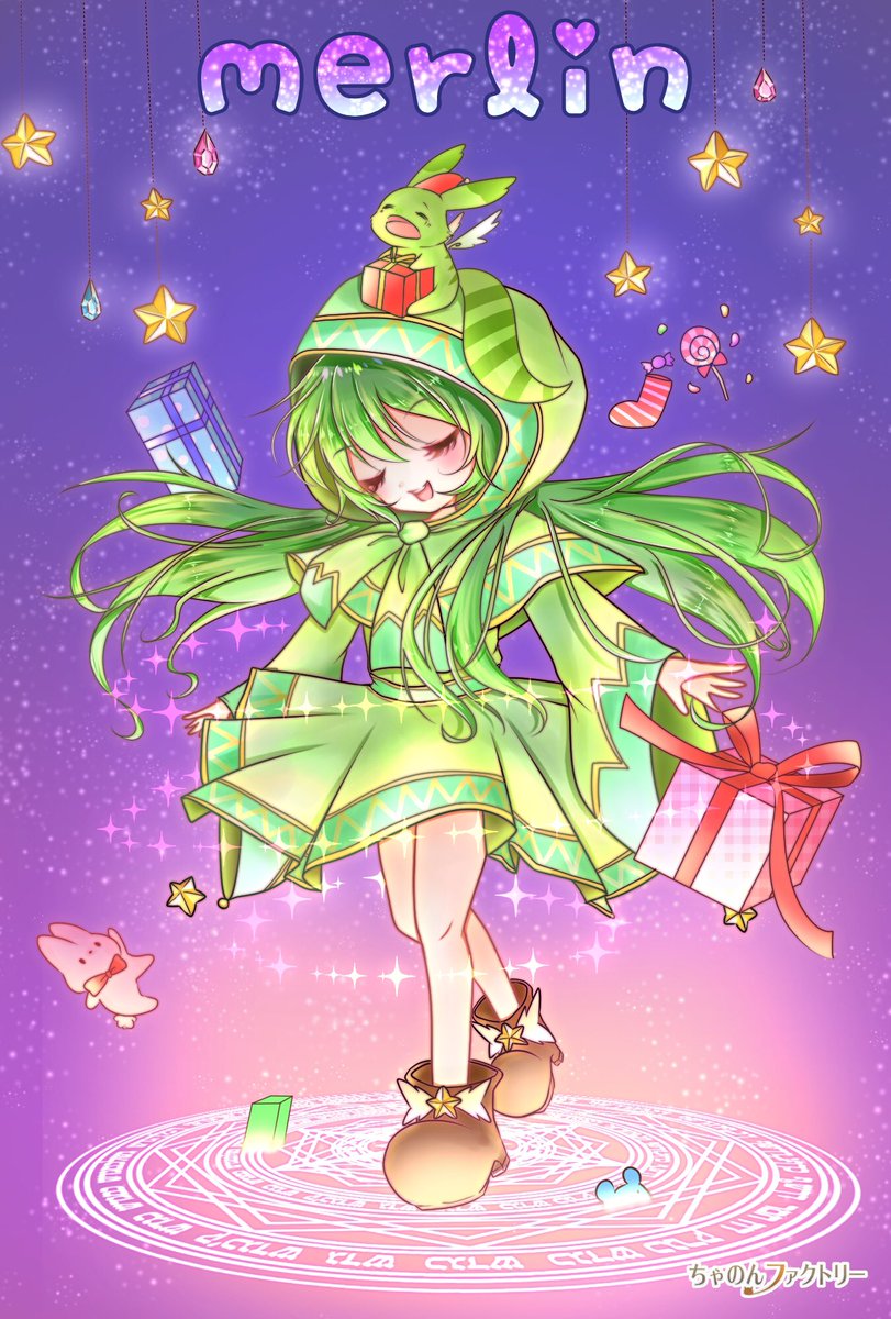 ちゃのん イラスト Twitterren ちゃのんイラスト モンスト マーリン もうすぐクリスマスだから 魔術師マーリンちゃんがサンタさんのお手伝いをしてるイメージ ٩ ˊwˋ و