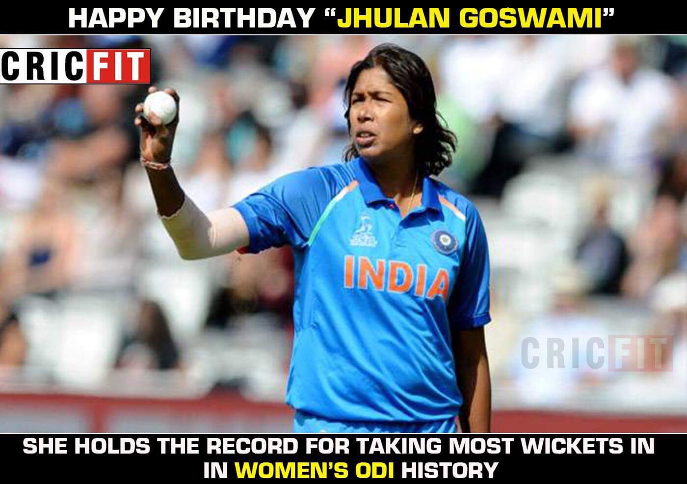 Happy Birthday Jhulan Goswami. 