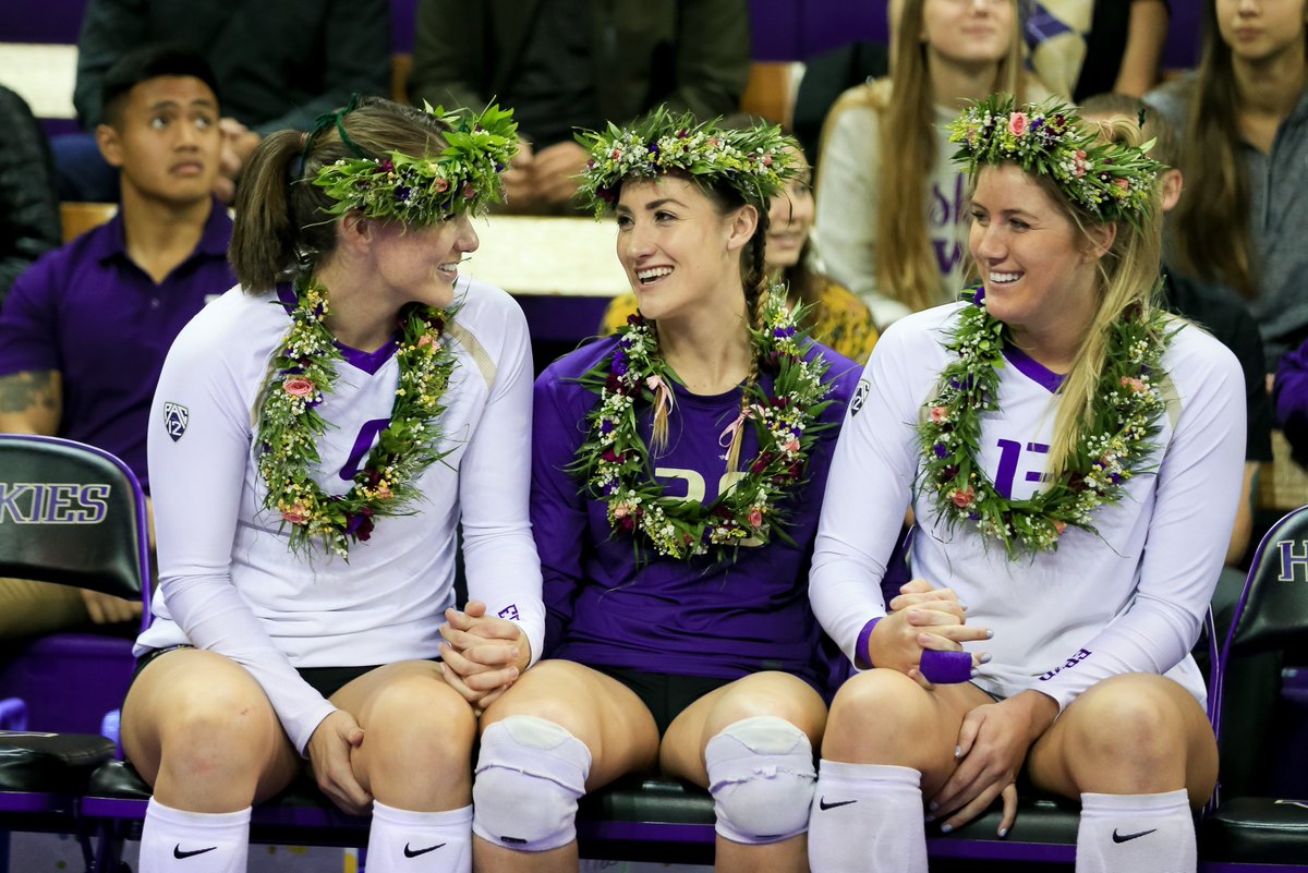 UWVolleyball's tweet photo. A decorated class of Husky seniors.

#PointHuskies https://t.co/uL96lTlWu7