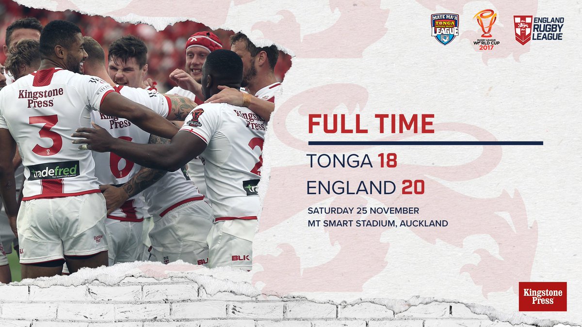 WE'RE GOING TO THE WORLD CUP FINAL!!!

Boy that was a close finish - great fight-back from Tonga but we take the win!