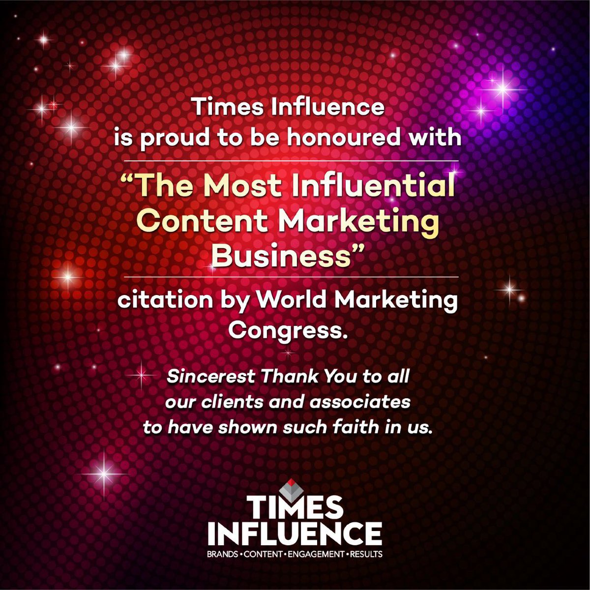 TimesInfluence's tweet photo. Proud to be scripting the #contentmarketing story in #India. https://t.co/lpqVZTAMHQ