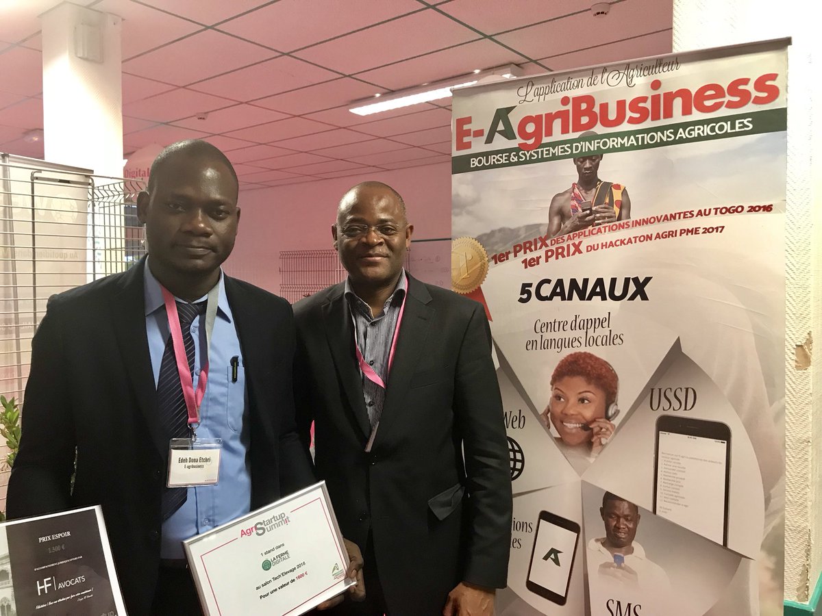 kenloh's tweet photo. Bravo à toutes les #startup-s africaines lauréates ou distinguées à #agristartupsummit en #Vendee: @e_agribusiness du #togo ; #daraltechnologies du #Senegal et @farmboek de l’#afriquedusud #southafrica #ict4ag. Le @CTAflash et son programme #agrihack sont fiers de vous! #EABF2017 https://t.co/rHlL9fxvvI