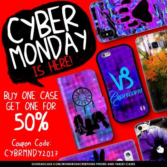 Did you miss the #BlackFriday sales on <a href="/goheadcase/">Head Case Designs</a>? The sales will resume on 11/27 for #CyberMonday! Buy one get one 50% off!