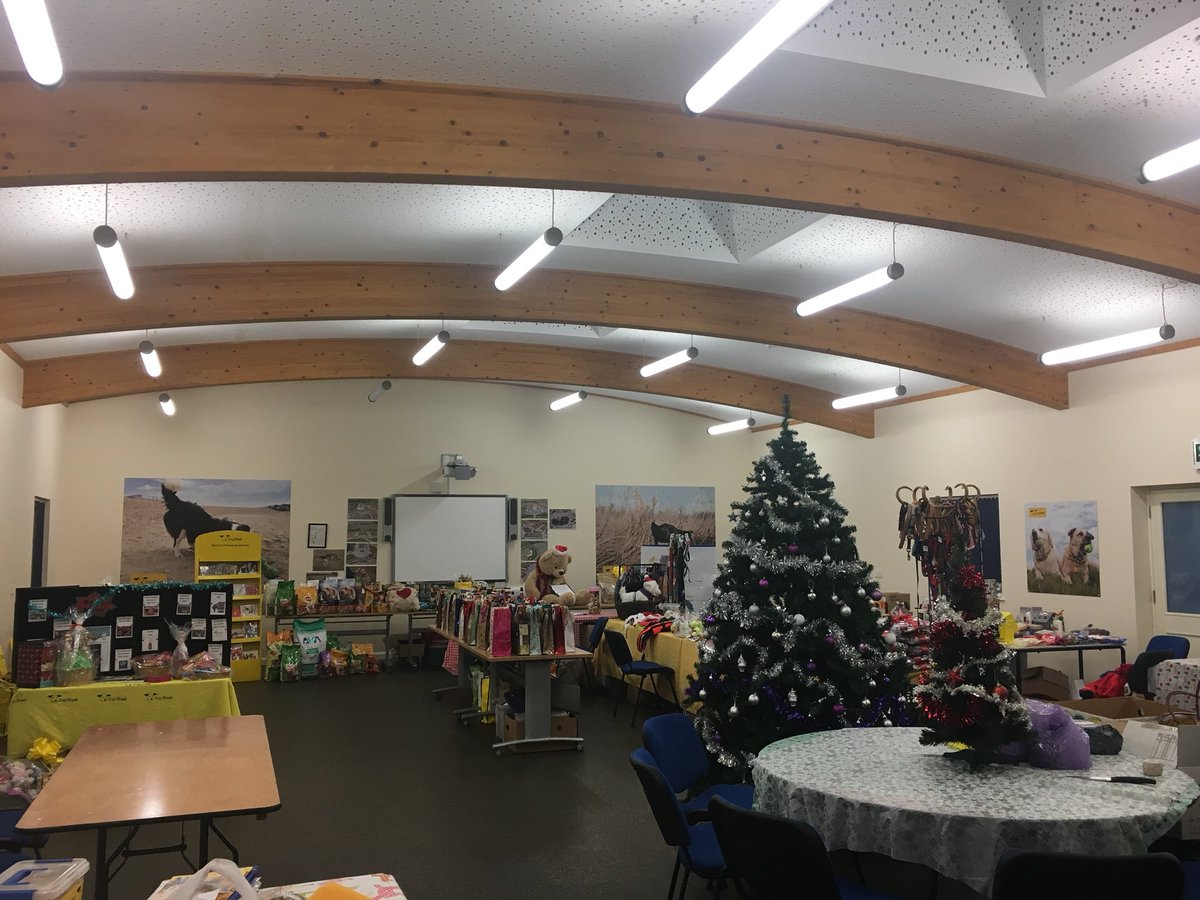 DT_Loughborough's tweet photo. Shhh! It’s oh so quiet..... for now. It’s our Christmas Fair today so come along 11-3.30! Cakes are arriving already, prizes to be won and goodies to buy for your pooches all to help us look after our dogs looking for their furever home! https://t.co/iMjzpQTB23