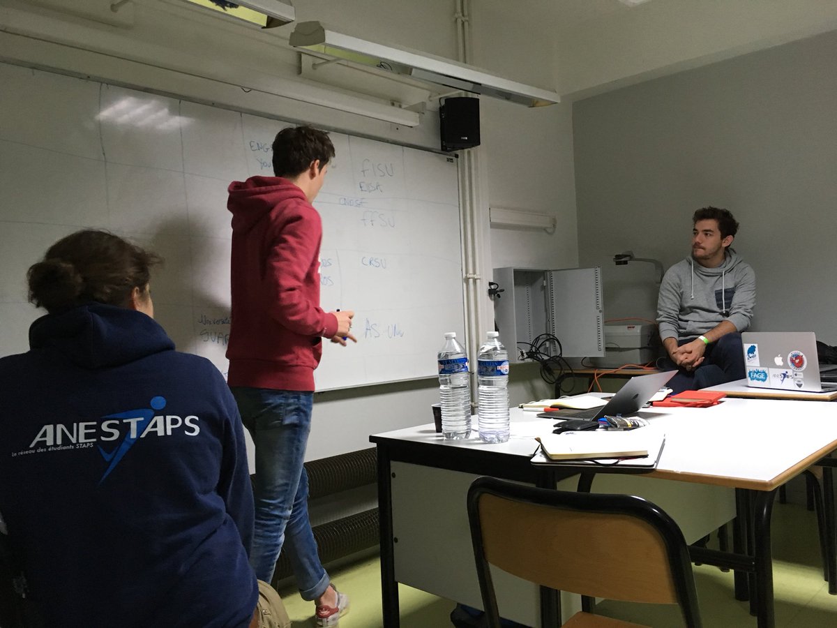 Bde_Staps_Clf's tweet photo. Début du #WEFCadres de l’@ANESTAPS organisé par @stapstoulousain ! Les acteurs du sport, les positions de l’#ANESTAPS et le plan étudiant sont au programme ! https://t.co/yofeZBvgbH