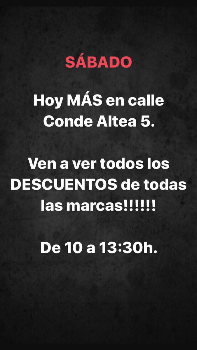FMaestroGozalbo's tweet photo. Pásate a vernos y aprovecha el #blackfriday en #mg44 🛍🛍🛍🛍de 10.00 a 13.00 en Conde Altea 5
@misscotolina @zarku @elcorbaterodemateo  @asunoliveropticas @dropsbymom.vcia @pulesse @damasandco @zapatea_rocafort @chuchesatugusto @culdesaconline ... y muchos más!!! https://t.co/6u6JCLNTJO