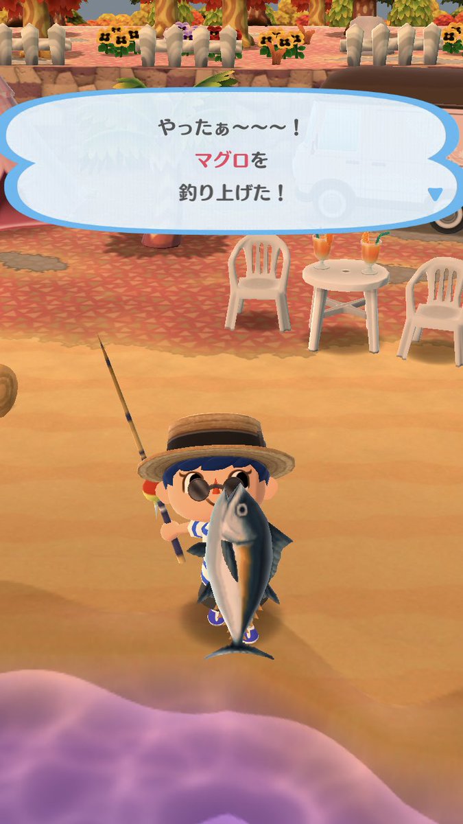 kingharuyade's tweet photo. マグロ一本釣り☆彡
スマホ版では魚影に背びれの演出がなくてビックリだわ（笑） https://t.co/lvGLyvfpjl