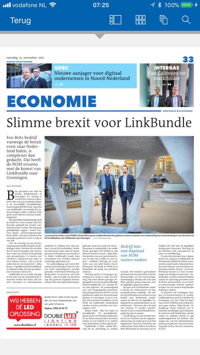 Kijk, mooie nieuwe participatie van <a href="/NVNOM/">NOM</a>: #LinkBundle. Versterking #Groningen als 2de IT-stad van NL! Ook <a href="/TopDutchCom/">TopDutch</a>