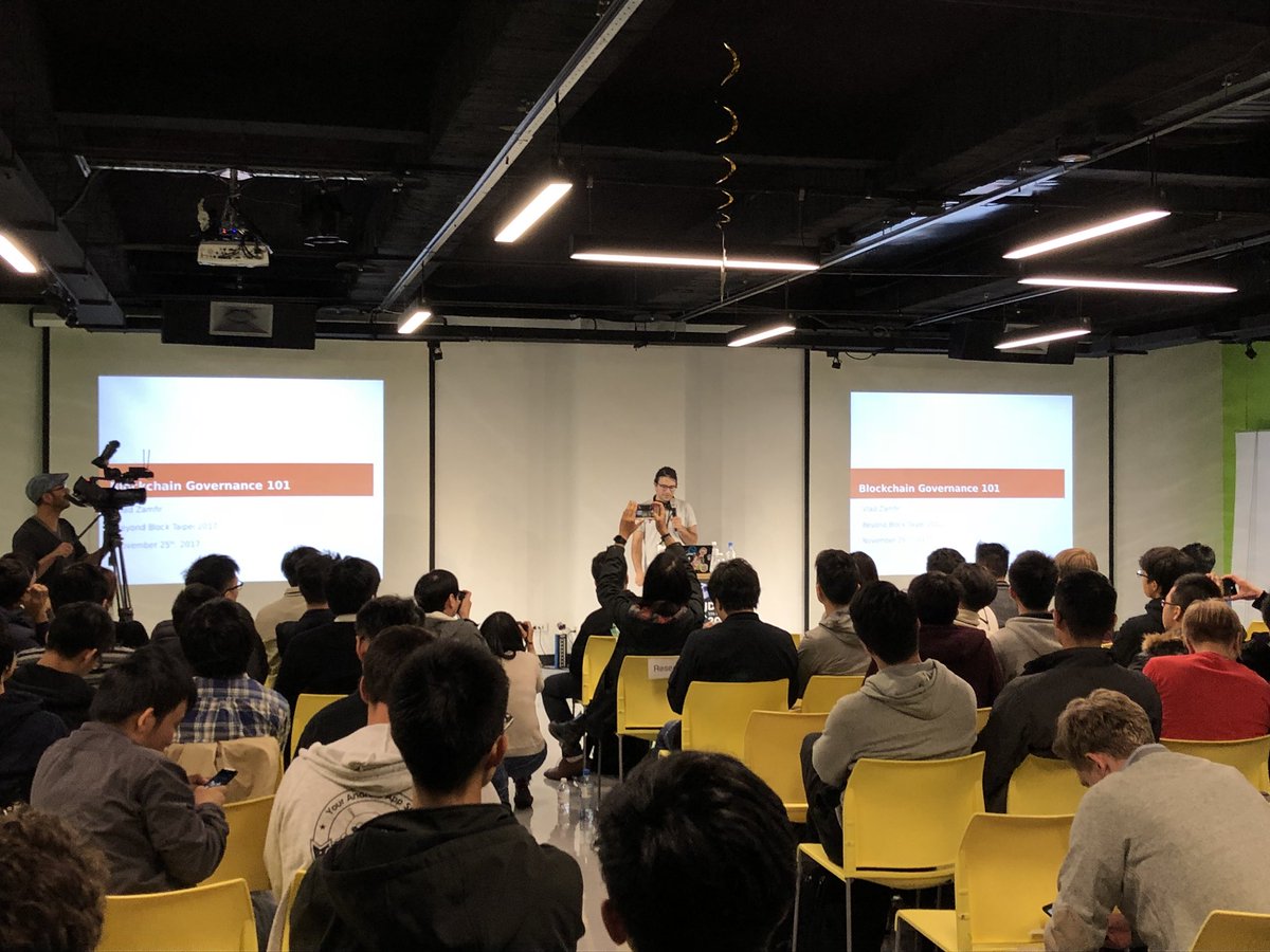 eth_taipei's tweet photo. @VladZamfir is sharing his insight about Blockchain Governance! 
#BeyondBlockTaipei https://t.co/WQgw6va8ND