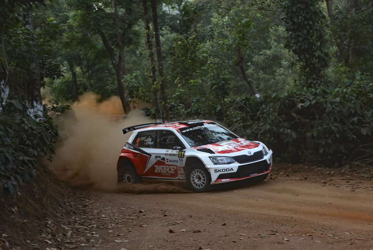 MotorsportSkoda's tweet photo. #aprc2017 #CoffeeDayIndiaRally @skodafabiar5 Gaurav Gill @Gillracing in total control leading his home event @racetorque https://t.co/JFWGC2G7kA