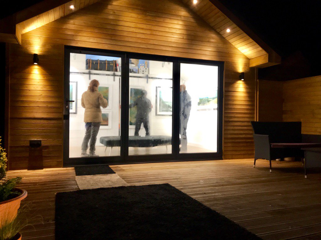 renovatebm's tweet photo. #huwrichardevans showcasing his work in the art studio we built over the summer #northbristolartstrail #builder https://t.co/svUgIGJAAw