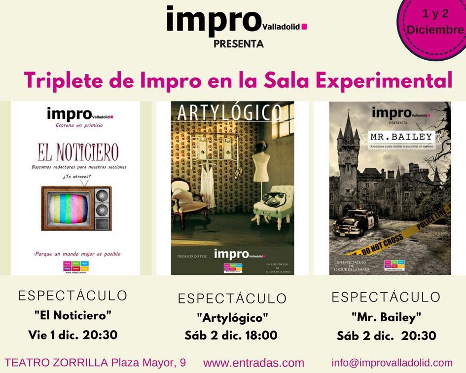 MovemberButcher's tweet image. No sólo de #Movember vive el hombre bigotudo y la #MoSista... por eso os recomendamos que vayais a ver a nuestros amigos de @ImproValladolid siempre y en todo lugar... el finde que viene se salen del mapa con triple oferta