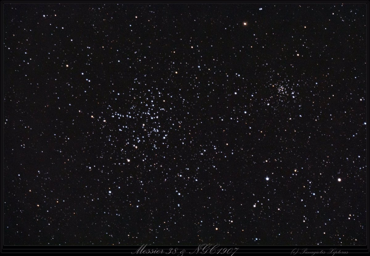 xipteras's tweet photo. This is ancient light from 2.184 BC as pharaoh „Pepi II Neferkare“, the longest monarch 👑 in history with 94 years on the throne, passed away.
The #stars ✨of #Messier38 and #NGC1907 are forming a greek π 📚letter (the number 3.14159...😉) https://t.co/Rbuz0ZAhpM
