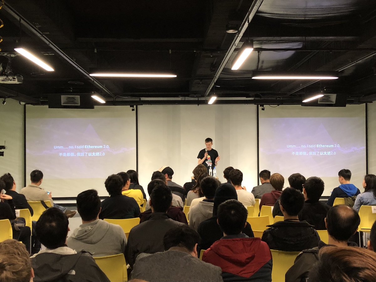eth_taipei's tweet photo. @VitalikButerin on the stage! Talks about Ethereum2.0
#BeyondBlockTaipei https://t.co/KQTor2sYx2
