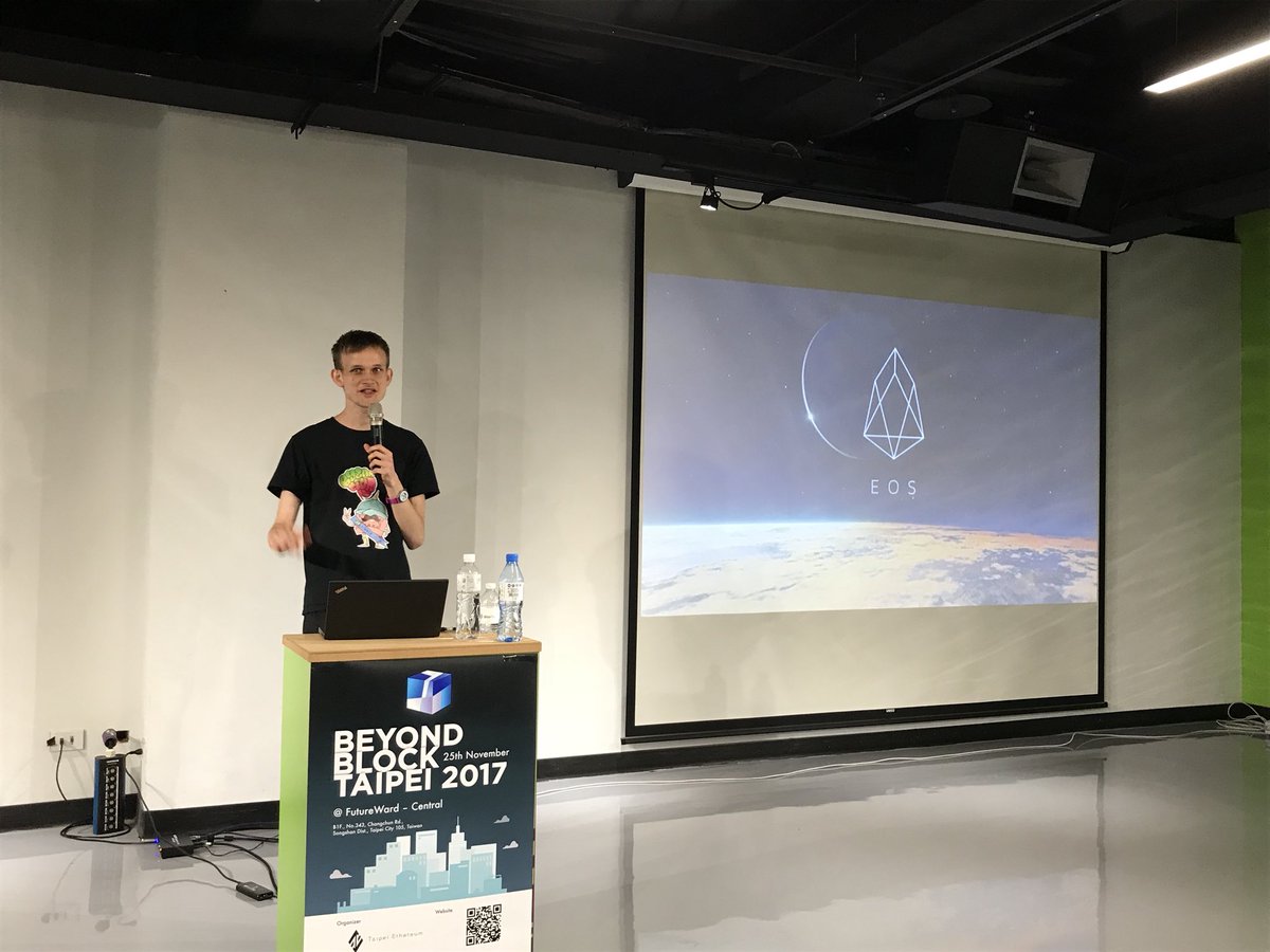 lrettig's tweet photo. @VitalikButerin on #ethereum 2.0 at #BeyondBlockTaipei: "the ethereum or China is ethereum, the ethereum of Taiwan is ethereum" https://t.co/34BtnAq2EQ