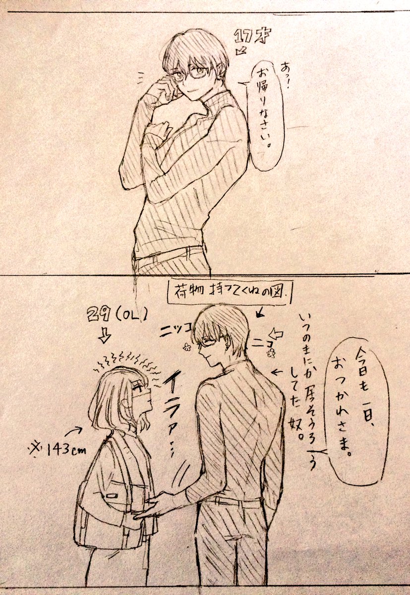 家に帰ったら美青年に居候されてたOLの創作2コマ 