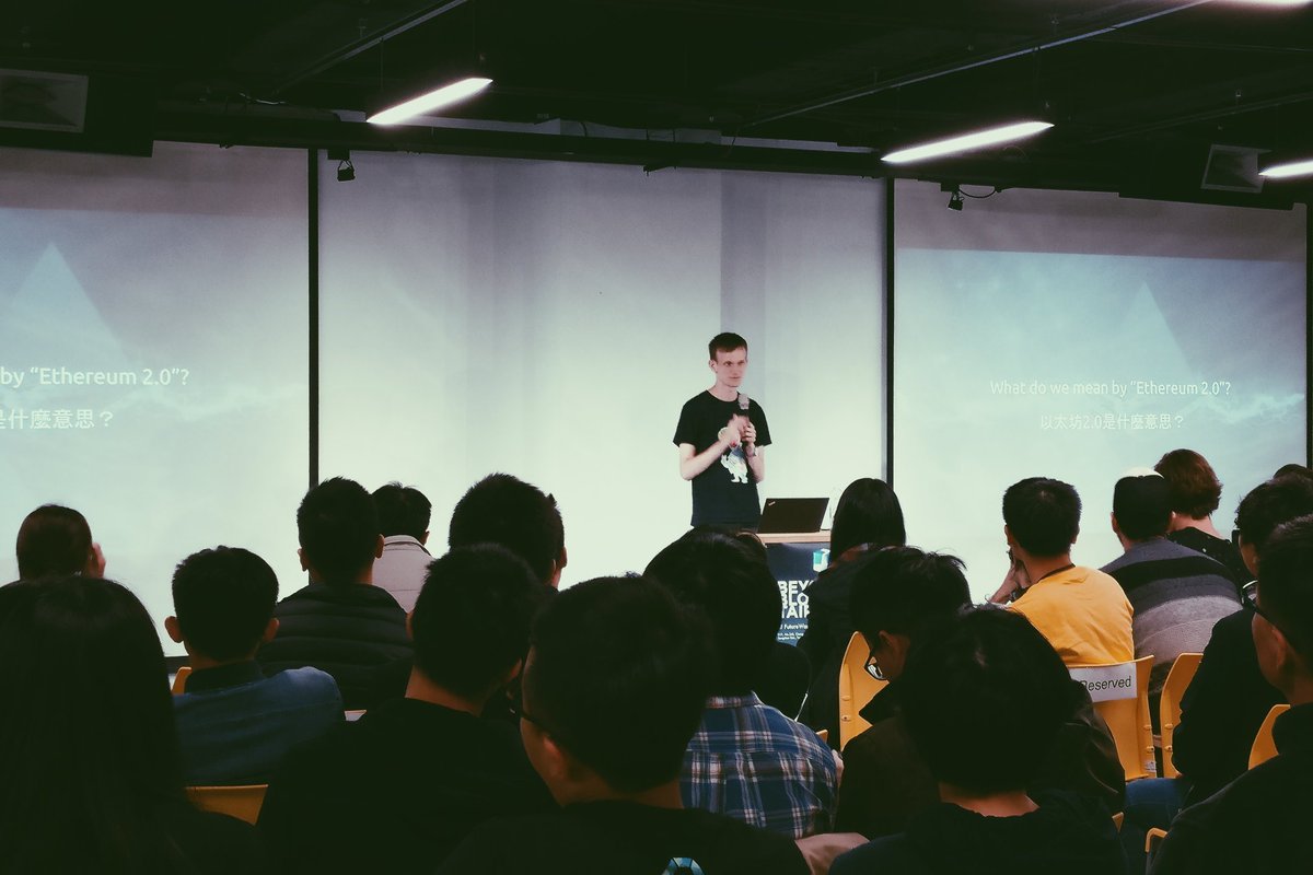 ev_jpeg's tweet photo. Vitalik is sharing what Ethereum 2.0 is going to look like.  #BeyondBlockTaipei https://t.co/AGjlWF78Iv