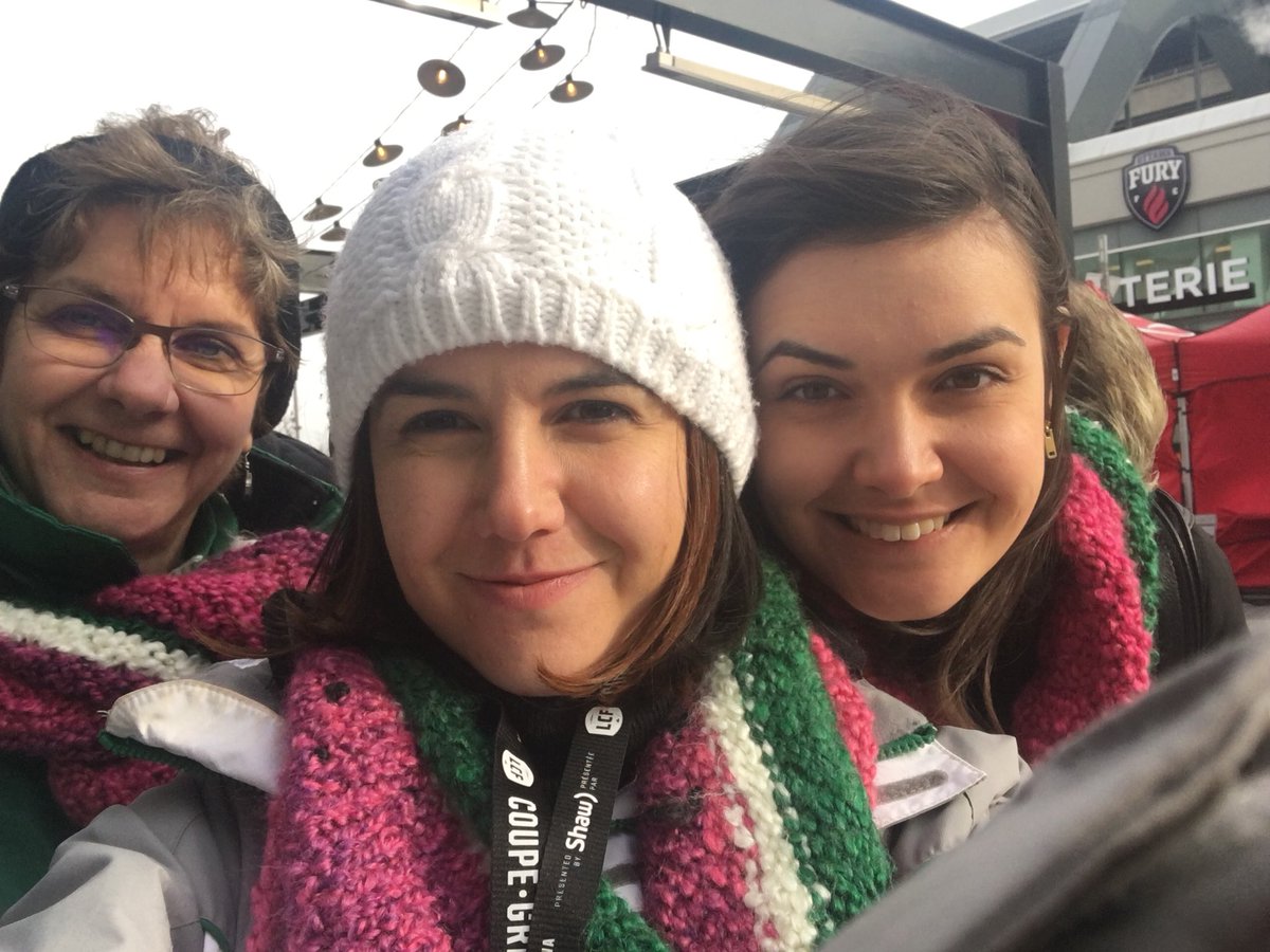 RaquelCreating's tweet image. We have hand-knitted watermelon 🍉 scarves and we found Riderville! #GreyCupFestival #GreyCup2017