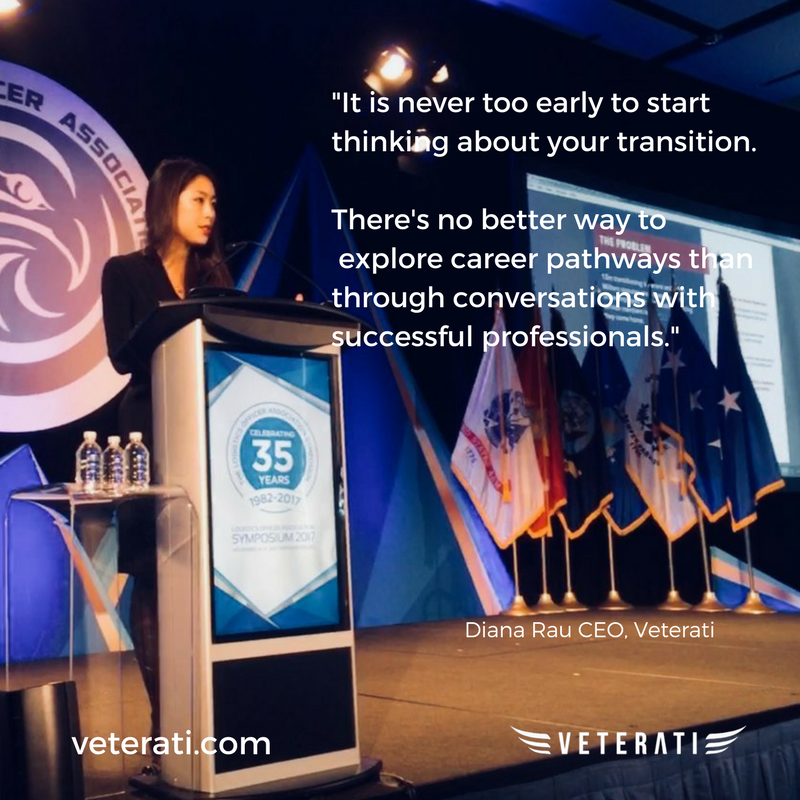 Veterati's tweet photo. Advice from @Veterati CEO @DianaRau_Tsai during the Logistic Officers Association conference @TeamLOA #LOADC https://t.co/aHooDqJcfI