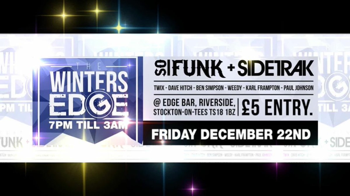 EDGEStockton's tweet photo. This is going to be one event you do not want to miss #Sofunk #sidetrak #December #dj #winter #Stockton #StocktonOnTees #NorthEast #yarm https://t.co/sGS0WIHfcw