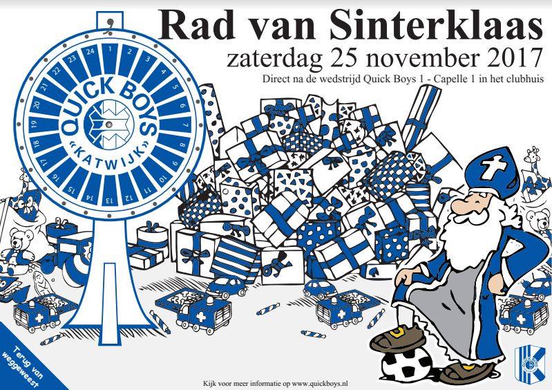 KvvQuickBoys's tweet photo. Na afloop van de wedstrijd organiseert @SVQuickBoys in het clubhuis het Rad van Sinterklaas met honderden prijzen #quicap https://t.co/8vgCAZM24P