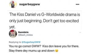 itzsammysaint's tweet photo. Fans Blast Sugarboy Over His Comment On Kiss Daniel’s G-Worldwide Exit (PHOTO) https://t.co/GAJEcrYoW4 https://t.co/PQjS1gORTI