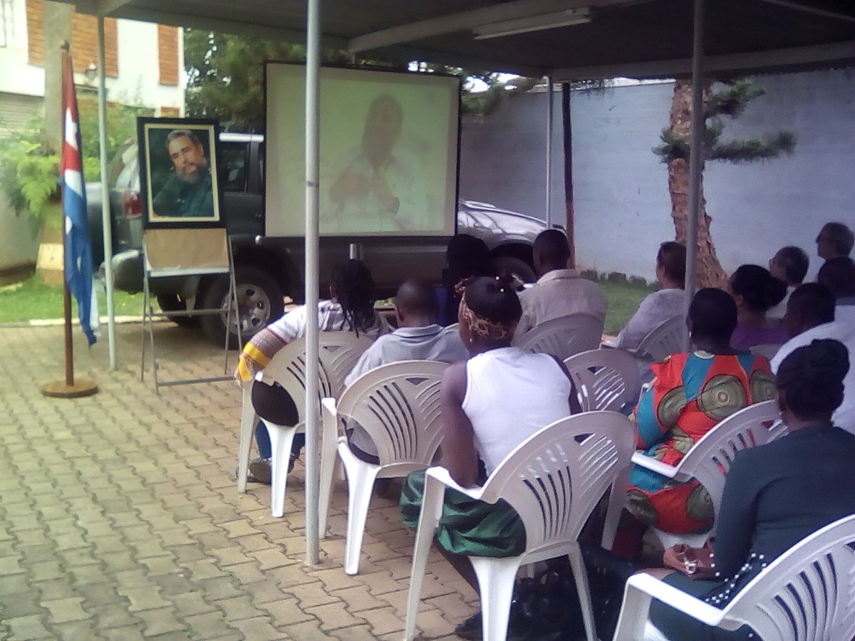 panafricanmovt's tweet photo. At @EmbacubaUganda for the commemoration of the first year since the demise of Commandante #FidelCastro https://t.co/FGh6jfAgyk